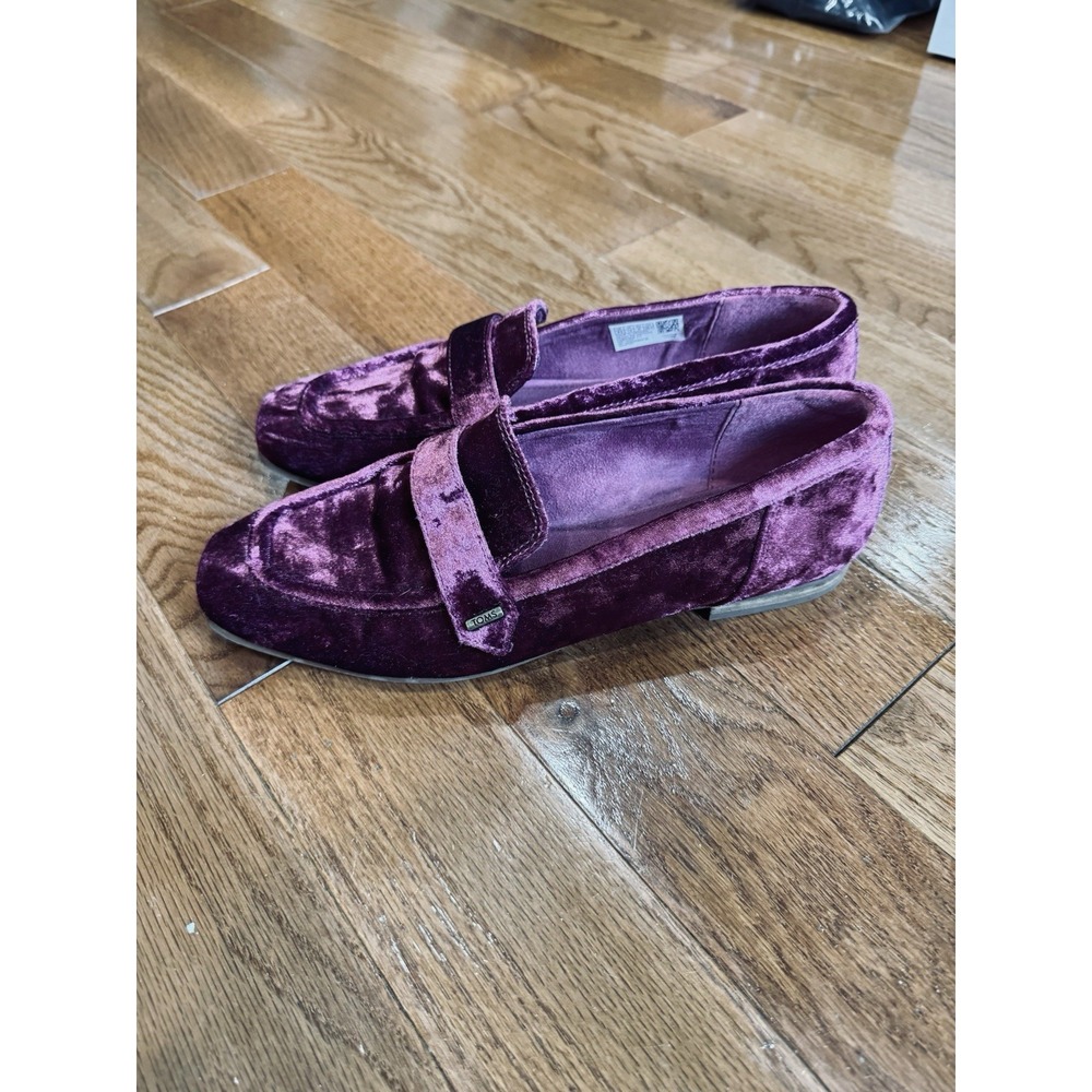 TOMS Women Lynette Loafer Berry Pink Crushed Velvet Women's Size 9.5W